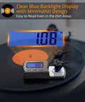 Digital Turntable Stylus Force Gauge for Vinyl Enthusiasts, Precise 0.01g to 5.00g Readings, Blue LCD Display, Tracks Tonearm Pressure, Protects Records, Easy to Use Tracking Force Scale, on turntable