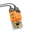 Robust Damper Actuator For Precise Airflow Control In Commercial Facilities With Dead Simple Install And Top Shelf Durability Built Tough For Intechanical Ventilation Upgrades Lm24Ax S, orange casing with wiring.