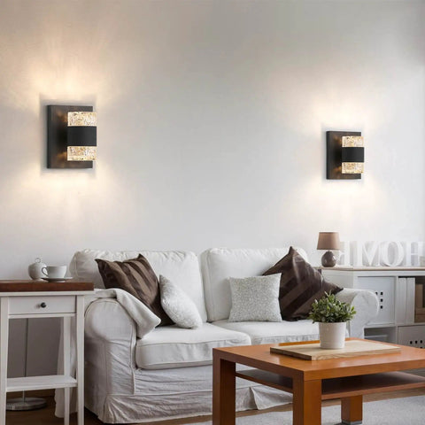 Slick Black Outdoor LED Wall Light Cylinder Sconce With Dual Up Down Lighting 120V 10W Warm Dimmable Waterproof in living room