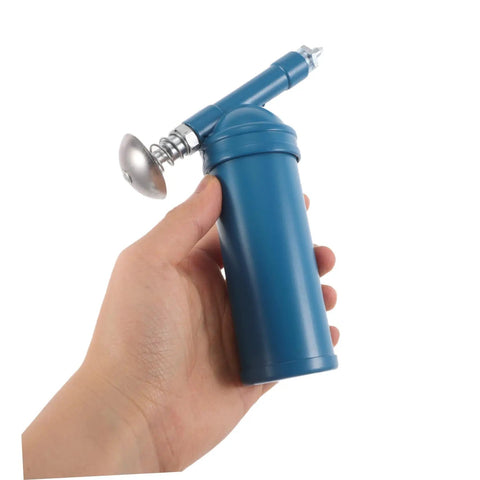 Hand holding Mini Grease Gun 80cc With Locking Nozzle Manual Lubrication Tool For Excavators Cars And Industrial Equipment.