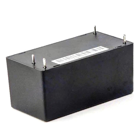 Compact Mini AC DC Power Supply Module Brings Solid 12 Volt 1.8 Amp with black casing and pins for easy PCB installation.