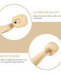 Close-up of Six Pack Decorative Brass Cabinet Pull Handles Set For Kitchen Drawers And Cupboards showing simple design and aluminum alloy.