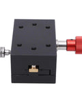40mm Travel Dovetail Slide With Gear Rack And Pinion Manual Fine Adjustment Slim Aluminum Alloy Built For Tight Spaces Precision Slide For Small Machinery And Everyday Use, front view
