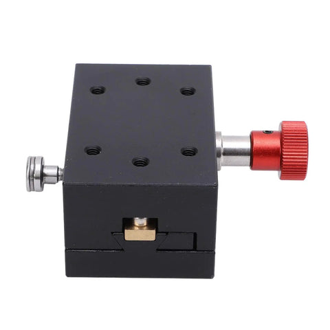 40mm Travel Dovetail Slide With Gear Rack And Pinion Manual Fine Adjustment Slim Aluminum Alloy Built For Tight Spaces Precision Slide For Small Machinery And Everyday Use, front view