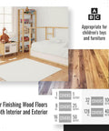 Pure Tung Oil For Wood Finishing Top Notch Waterproof Sealant For Cutting Boards, Butcher Blocks, Countertops, Bowls, Outdoor Furniture, Floors, Food Grade Gallon Best For Home DIY Projects And Food Safe Finishes displayed with wood floor and child's room.