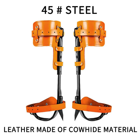 Tree Climbing Gear Set With Spikes And Adjustable Straps For Arborists Hunters And Fruit Picking Includes Carabiners Rope