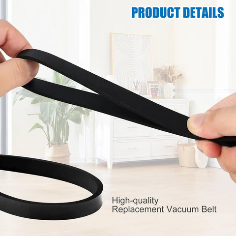 Two Pack Heavy Duty Vacuum Belts For PowerForce Helix And CleanView Rewind Upright Bagless Vacuums Fits Models 3313 3332 3334 3335 3533 3534 3536 3674 3675 3676 36762 Part 3031120 Style 7 9 10 12 14 Durable And Easy Install. black replacement vacuum belt shown stretched in hand