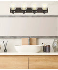 Vintage Farmhouse Bathroom Vanity Light Fixture In Oil Rubbed Bronze Reversible 4 Light Design That Mounts Up Or Down