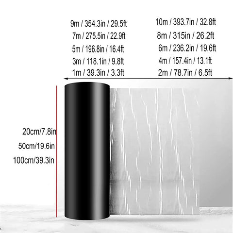 Super Heavy Duty Waterproof Aluminum Foil Tape Stops Roof Leaks Cold Self Adhesive SBS Asphalt Tape roll size details and measurements.