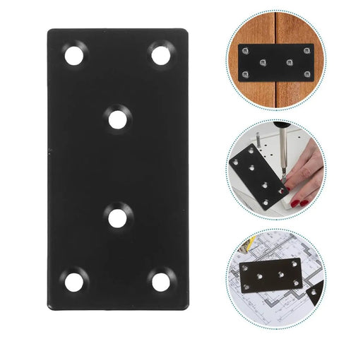 Heavy Duty L Bracket Corner Brace 6 Hole Flat Mending Plates for Wood Furniture Mounting and Cabinet Repair, with example uses