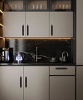 Modern kitchen with Self Stick Instant Cabinet Handles 10 Pack No Drill Drawer Pulls 5.82 Inches With Adhesive on cabinets