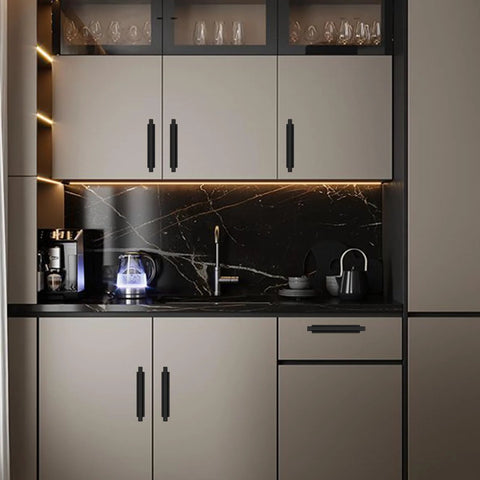 Modern kitchen with Self Stick Instant Cabinet Handles 10 Pack No Drill Drawer Pulls 5.82 Inches With Adhesive on cabinets