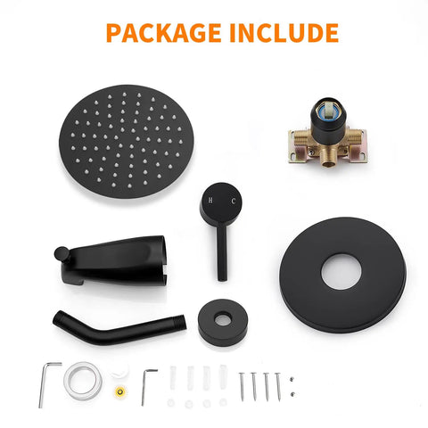 Beefy Matte Black Tub Shower Faucet Kit Featuring Top Shelf High Pressure Rainfall Spray For Dead Simple Bathroom Upgrades And Knockout Smooth Water Flow Straight Up Reliable Plumbing Fix In Any Home