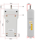 SF 500 500N Digital Force Tester Push And Pull Dynamometer With 100 240V Power High Precision Sensor Fast Readouts And Long Battery Life Ideal Workhorse For Lab And Shop Testing, rear and side dimensions