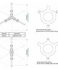 Diagram of Bulletproof Heavy Duty Hydraulic Gear Puller With 10 Inch Stroke And 10 Ton Pulling Capacity specifications and configurations.