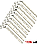 Super Cool 10 Pack L Shape Hex Wrench Set With Steel Hexagon Keys In Sizes Ranging From 1.5mm Up To 6mm For Quick Home Repair And Furniture Assembly Jobs Where Portability Is King. 2.5mm steel hex key set, 10 pieces