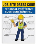 Framed Job Site Dress Code Guide Poster For Foreman Office Warehouse Workshop Boss Approved Safety Poster With Dress Standards