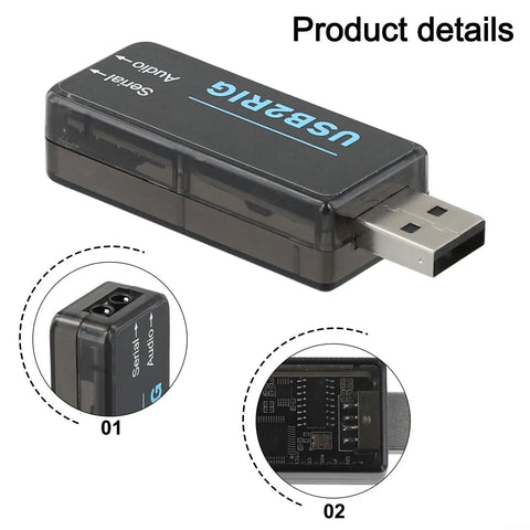 Compact USB Ham Radio Audio Interface With PTT Control For Yaesu And ICOM, Audio2RIG Connector and internal circuit details