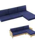 7 Piece Outdoor Patio Cushions Set For Four Seat Sectional Replacement Deep Seat Cushions With Waterproof Fabric And Fade Resistant Materials Navy Blue For Outdoor Sofa