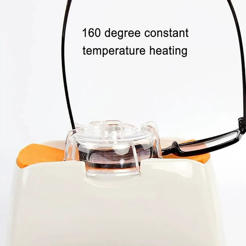 Straight Up Pro Grade Eyeglasses Frame Heater With Zero Fuss Ceramic Hot Air Warmer showing 160C heating element for lens shaping.