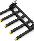 Clamp On Debris Forks For 48 Inch Bucket, 2500 Lbs Heavy Duty Fork Attachments with forged steel construction, top view.
