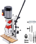 Rock Solid Cast Iron Benchtop Mortiser With Slick 3400 Rpm Motor and Three Quarter Horsepower for Wood Joinery including chisels and accessories.