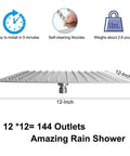 Ultra Thin 12 Inch Square Rain Shower Head With High Flow Stainless Steel For Full Body Coverage, Brushed Nickel Finish side view