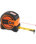 Straight Fire 2 In 1 Laser Tape Measure With 135 Ft Beam Range And 16 Ft Steel Ruler features digital display and laser pointer.