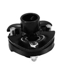 Universal Steering Rag Joint Coupler Solid Billet Steel Dead On Zero Slap Flex Shaft Adapter, 3/4 30 spline fitting, top view.
