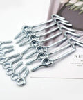 Top Shelf 8 Pack Zinc Coated Steel Window And Door Hooks Paired With Classic Eye Latches Includes Full Mounting Screws, showcasing hooks and screws.