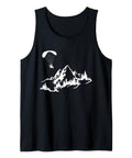 Paramotor Paragliding Tank Top Lightweight Black Tee With Mountain Adventure Vibe And Paraglider Icon For Everyday Outdoor Thrills And Weekend Getaway Boost
