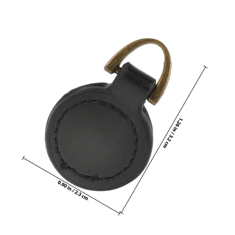 Five Piece Set Of Badass Black Alloy Zipper Pull Replacement Tabs For Heavy Duty Backpacks round black tab with brass clip, 0.90 in.