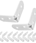 L Shaped Bracket 90 Degree Right Angle Set 12pcs for Wood Shelves and Cabinets Stainless Steel Corner Brackets shown in silver