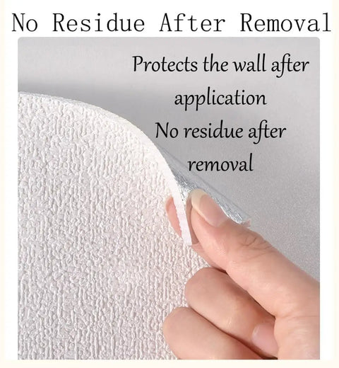 Peel And Stick Thermal Wall Covering With 3mm Foam Backing For Damp Rooms Easy Breezy Application showing no residue after removal.
