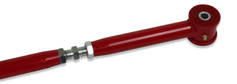 Adjustable Rear Panhard Track Bar With Polyurethane Bushings For GM SUVs 2000 2020 Tahoe Escalade Suburban Yukon Avalanche Hummer H2 Bolt In Red Powder Coated For Easy Lateral Rear Axle Centering And Tire Clearance, red adjustable steel bar with bushing end