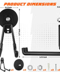 Dimensions of Heavy Duty Magnetic Hooks 4 Pack No Drill Install With Anti Slip Coating, showing side view and accessories.