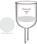 Pro Grade Borosilicate Glass Buchner Filtering Funnel With Coarse Frit 113 Mm ID showing coarse frit detail for lab filtration