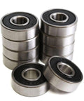 Deep Groove Ball Bearing Roller Bearings Miniature Kit For Skateboards And Scooters 10 Pcs UW10586 With 8x22x7 mm Torque Capacity Ultra Smooth Finish For DIY Projects, 10 bearings stacked