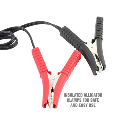 Insulated alligator clamps of 12V Digital Car Battery Tester with 200 to 1200 CCA load, diagnostic tool