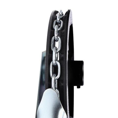 Close-up of Garage Door Jackshaft Chain Hoist 1 To 1 Reduced Drive, 331 Lbs Capacity, showing chain and durable iron construction
