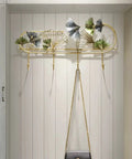 Heavy Duty Wall Mounted Coat Rack With Sturdy Hooks For Draping Jackets Hats And Outerwear In The Entryway Hallway Bedroom, gold metal with decorative leaves.