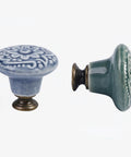 Eight Vintage Ceramic Knobs Set With Screws For Dresser Cabinet Drawer Doors Retro Floral Pulls For Kitchen Furniture White Finish
