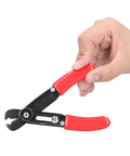 Heavy Duty 45 Steel Wire Stripper And Cable Cutter Pliers, 0.08 To 6mm2 Capacity Manual Hand Tool With Ergonomic Grip held in hand.