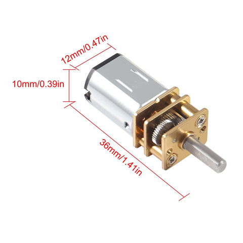 GA12 N20 12V 100RPM Gear Motor With Reducer N20 Reduction Gear Motor showing dimensions and metal gears
