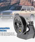 Jeep Cherokee Wrangler TJ 4.0L Power Steering Pump With Pulley Heavy-Duty Hydraulic Pump Replacement For 1996-2003 Jeep Models