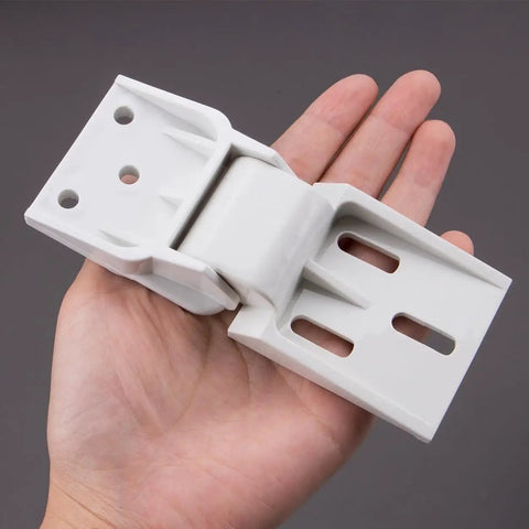 Three Pack Universal Chest Freezer Door Hinge Replacement With Screws 3 Hole Design Easy Install For Foldable Freezers Display And Storage Cabinets Durable ABS Plastic Supports 95 110 Degree Opening.