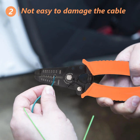 Tough As Nails Wire Stripper Pliers With Cushioned Safety Lock And Stainless Steel Blades for stripping electrical cables.
