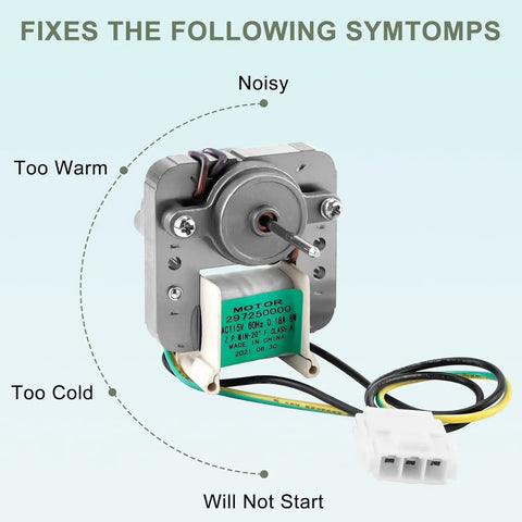 Refrigerator Evaporator Fan Motor Plug And Play Drop In Replacement With Wire Harness For 297309000 297250000 5304442624 7297250000