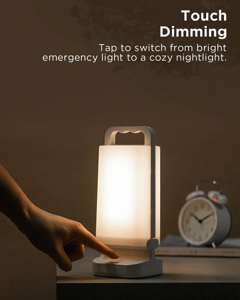 Solar Camping Lantern With 6000mAh Rechargeable Battery Up To 80 Hours Of Light Dimmable Night Lamp in a dim setting
