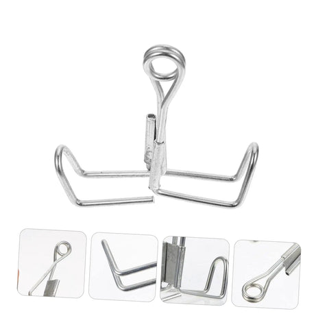 Set Of 10 Dope Lab Clamps For Water Flow Control And Test Tube Tubing Clips Easy To Use Water Stop Clips Built For Lab Teaching Brewing And Home Science Projects, silver metal clamp close-up.